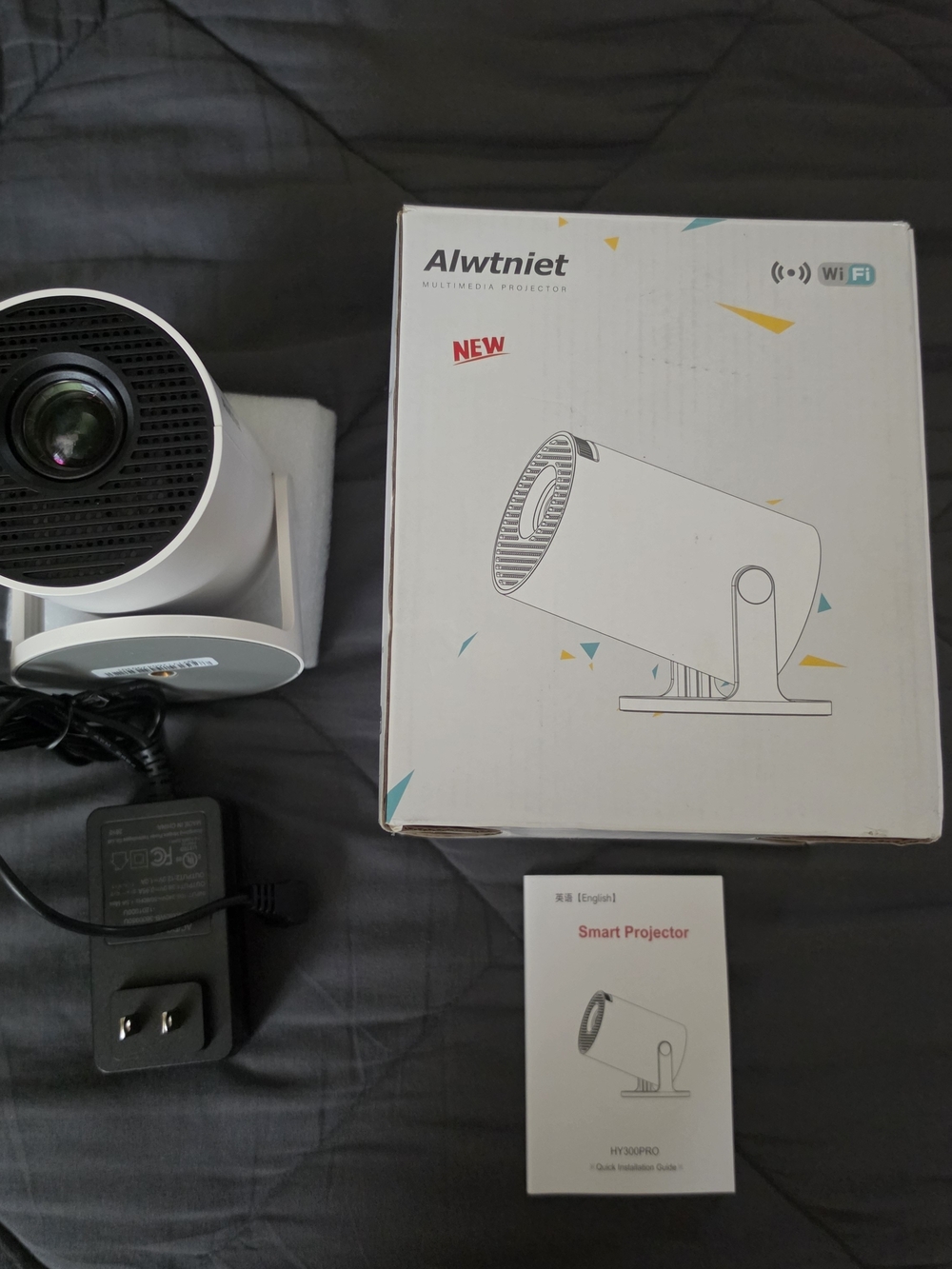 White Smart Projector with Wi‑Fi